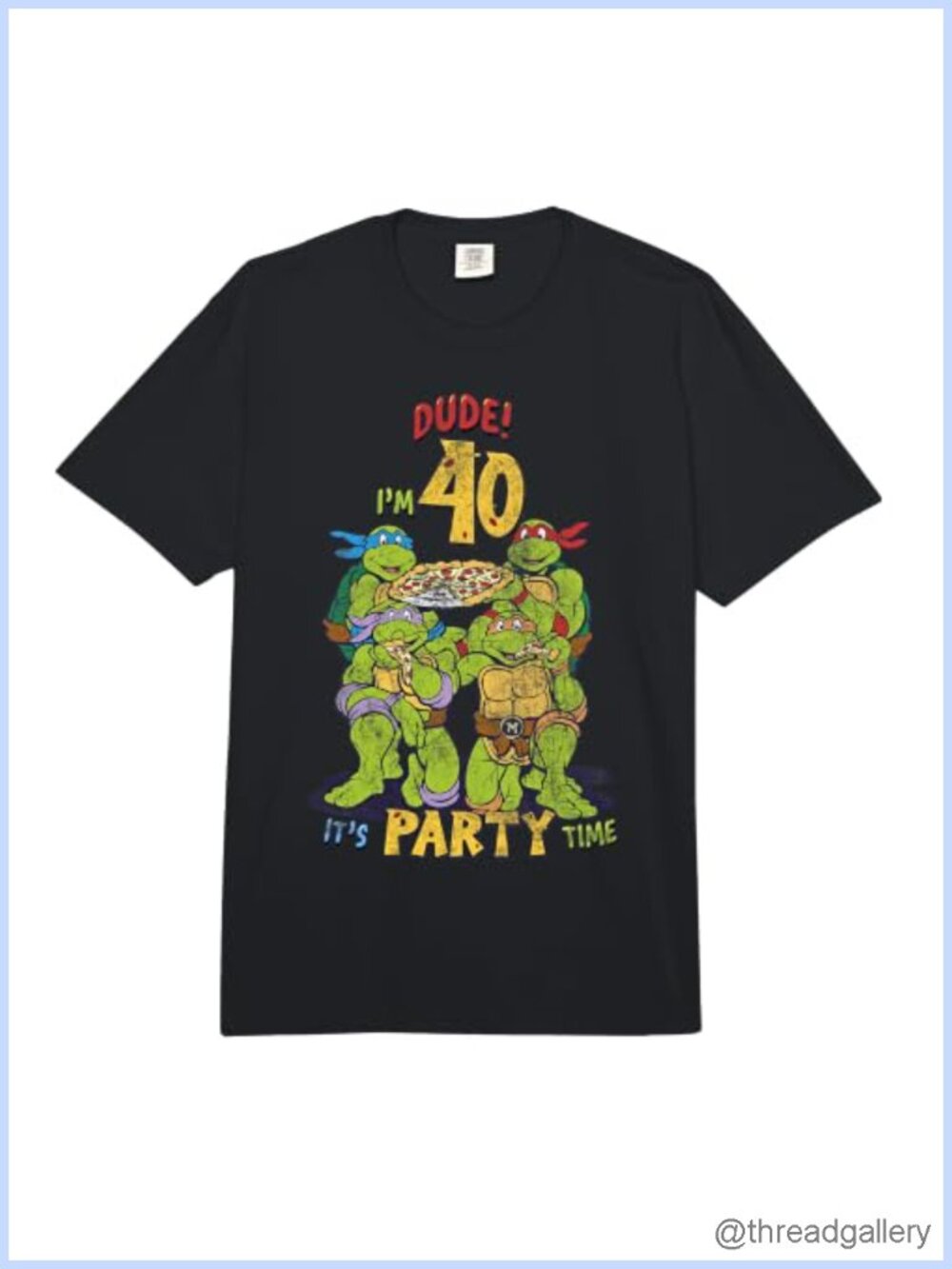 Teenage Mutant Ninja Turtles 40th Birthday Pizza Party Heavyweight Graphic Tee